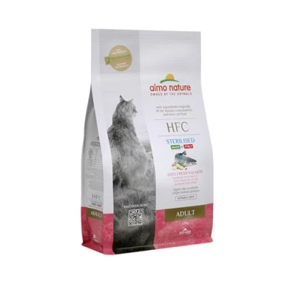 Imagen de Almo Nature HFC salmón esterilizado para Adultos Alimento Completo Gatos Neuteured con Fresco 100% Bolsa de 1,2 kg