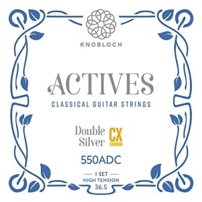 Imagen de KNOBLOCH STRINGS cuerdas de Guitarra Española 550ADC Double Silver CX Carbon Tensión Alta 36.5 Graves Brillantes Agudos Cautivadores Juego para Flamenca y Clásica Hechas España