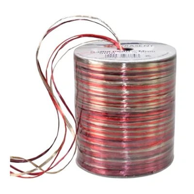 Imagen de C.E. Pattberg Präsent Rayon Raffia Biodegradable Ribbon Bordeaux Gold 50 meter spool