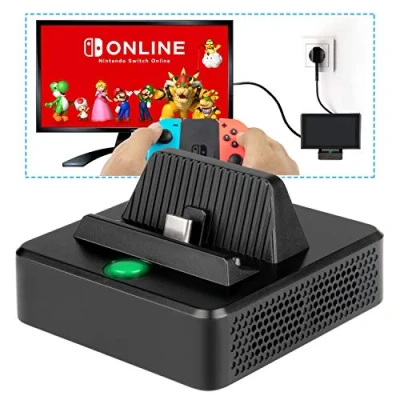 Imagen de innoAura Base de Carga para Switch Portátil Reemplazo con Estructura Enfriamiento, Puerto USB C, 3.0 y HDMI NS Switch/Switch OLED