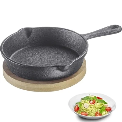 Imagen de Westmark sartén de hierro fundido Tapas + Friends cazuela pequeña fundido, para todo tipo cocinas, inducción o grill, incl. esterilla hierro, 125 ml