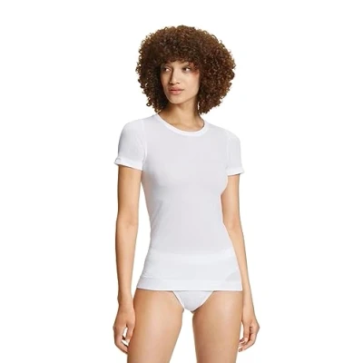 Imagen de FALKE Ultralight Cool Round Neck W S/S TS hilo funcional refrigeración de secado rápido 1 pieza, Capa base superior Mujer, Blanco (White 2860), M