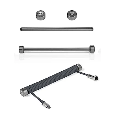 Imagen de MAMBASNAKE RC01 Fixed Rod de Cable Aviador en Espiral Custom Enrollador Aluminio Barra Administración Teclado Gaming Metal Peso Negro