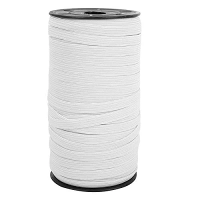 Imagen de VOBOR Banda Elástica de 8 mm, Artesanía 100 Yardas para Ropa DIY (Blanco)