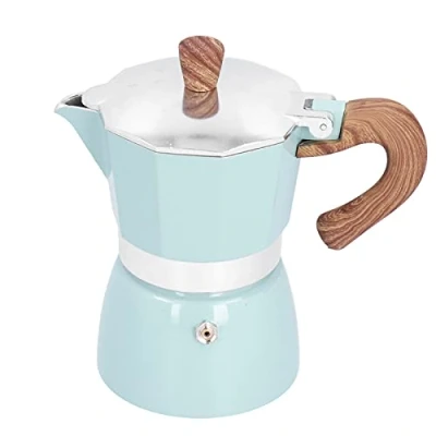 Imagen de Cafetera Espresso Italiana Moka 3 Tazas (150ml), Aluminio(Azul)