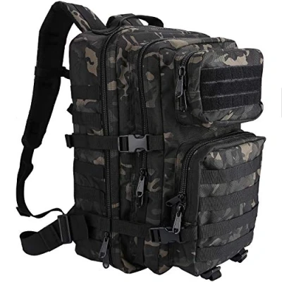 Imagen de Procase Mochila Táctica Militar 45L, Paquete de Asalto MOLLE Gran Capacidad para Utilidad Militar, Bolsa Emergencia 3 Días Caza Senderismo Acampada y Actividad al Aire Libre Camo Negro