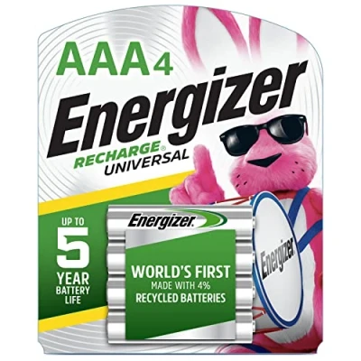 Imagen de Energizer Recharge Universal, AAA, 4 Rechargeable Battery Pilas (AAA, 4, Battery, Pieza(s), Plata, Ampolla, AAA)