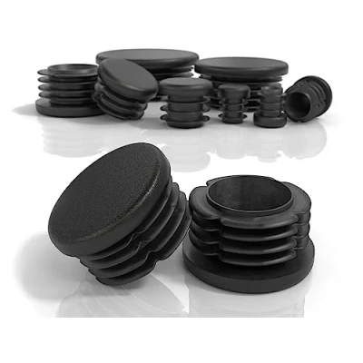 Imagen de PD® Tapones Redondos 36mm para Tubo Redondo de plástico PE Negro Acero, Acero Inoxidable, Aluminio y Perfil 4 Piezas