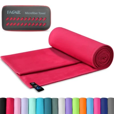 Imagen de BAGAIL Toallas de Viaje Microfibra, Campamento, baño y Playa, Secado rápido Súper absorción Agua Compacto, Muy Adecuado para el Deporte Fitness