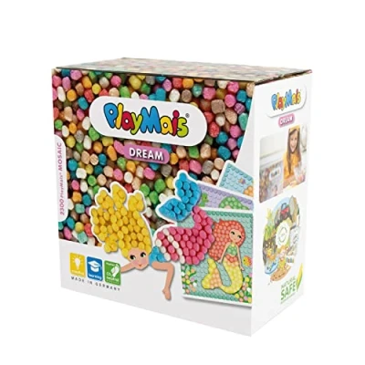 Imagen de PlayMais Mosaic Dream Mermaid Kit de Manualidades para niñas y niños a Partir 5 años 2300 Piezas 6 Plantillas mosaicos con Sirenas estimula la Creatividad Las Habilidades motoras