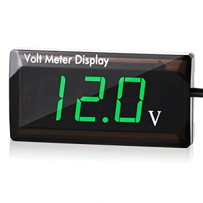 Imagen de DC 12V Voltímetro Digital de Coche Medidor Voltaje Pantalla LED Panel Automóvil 4 28V para Vehículo Motocicleta ATV SUV (Verde)