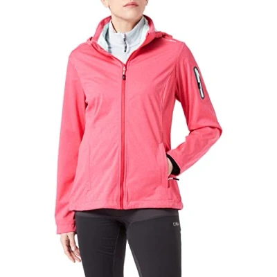 Imagen de CMP Chaqueta softshell melange ligera para mujer con capucha desmontable, Mel de fresa., XXL