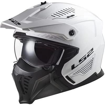 Imagen de LS2, Casco Jet Modular Moto Drifter Solid White 2206, S