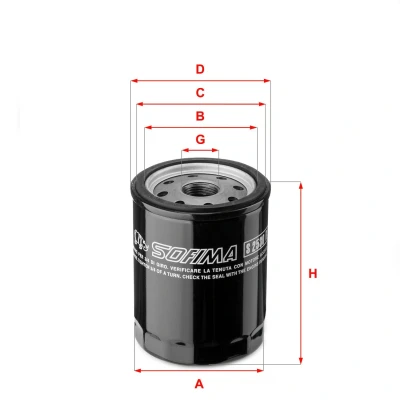 Imagen de SOFIMA S 2530 R Filtro de aceite M 20 X 1,5 con válvula bloqueo retorno enroscable FIAT: Doblo I Familiar, Stilo Hatchback