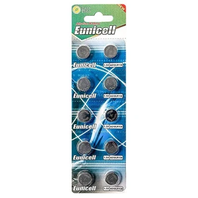 Imagen de Eunicell Lote de 10 Pilas botón alcalinas AG10 LR54 LR1130 189 389 389A 390 SR1130 L1130 1,55 V