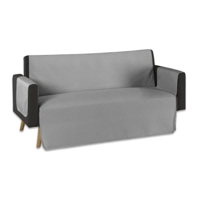 Imagen de Donegal Collections Funda Sofa 3 Plazas Cubre Acolchada Protector de Gatos Arañazo Perros y Mascotas Gris Claro