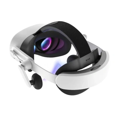 Imagen de KIWI design Auditiva Correa para la Cabeza con Batería Meta Quest 3/3S, K4 Duo Auriculares DualFast Carga Rápida, Accesorios VR Diseño Equilibrado, Sonido Mejorado y Mayor Tiempo de Juego