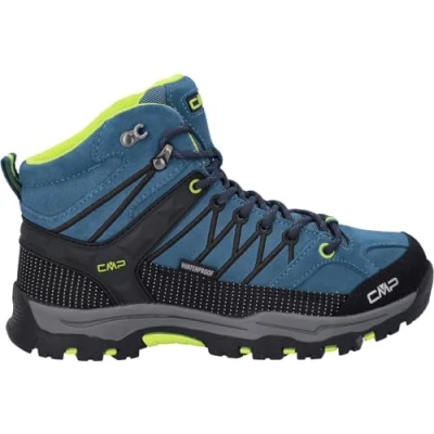 Imagen de CMP Rigel MID Trekking WP Unisex Botas de montaña para niños, Talla: 28, Deep lake/acido Piel/tela