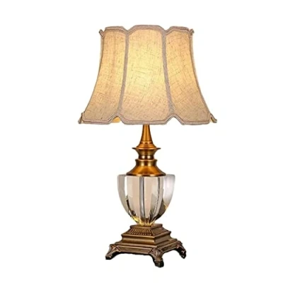 Imagen de Lámpara de Mesa Lampara Metal Cristal Para Dormitorio, Decoración Del Hogar, Lámparas Mesita Noche, Noche Sala Estar Y Comedor