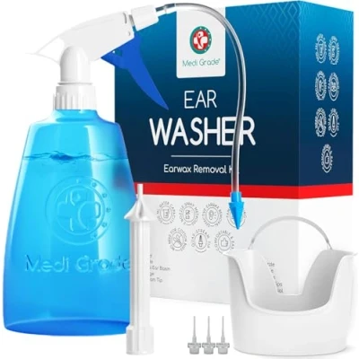 Imagen de Medi Grade Kit Limpiador de Oídos 300ml Sistema Jeringa para Eliminar Cera Bomba Limpia Segura Oidos Eco Friendly Quitar Tapones