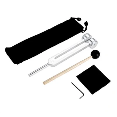 Imagen de Dreld Horquilla de afinación 136,1 Hz con martillo silicona y bolsa para reparación ADN, terapia sonido, curación perfecta, instrumento musical, equilibrio, sanadores, vibración