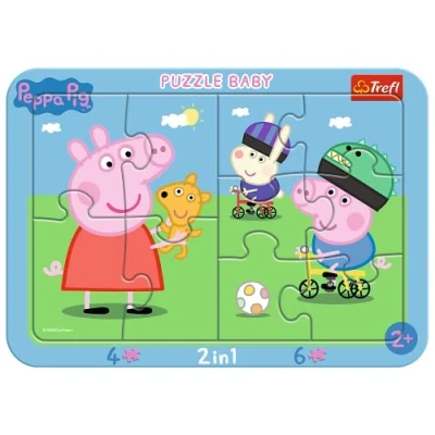 Imagen de Trefl Puzzle Baby con Marco, para niños a Partir de 2 años Puzzels, Color Peppa Pig Feliz