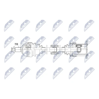Imagen de NTY NPW VW 225 Árbol de transmisión Eje delantero, derecha 777mm Caja doble embrague 7 vel. AUDI: A1 Sportback, VOLKSWAGEN: Polo VI, SEAT: IBIZA 5