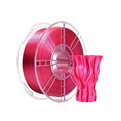 Imagen de PLA+ Filamento 3D de 1,75 mm, PLA Plus, precisión dimensional +/ 0,02 bobina 1 kg (2,2 LBS) impresión para impresora (seda rosa roja)
