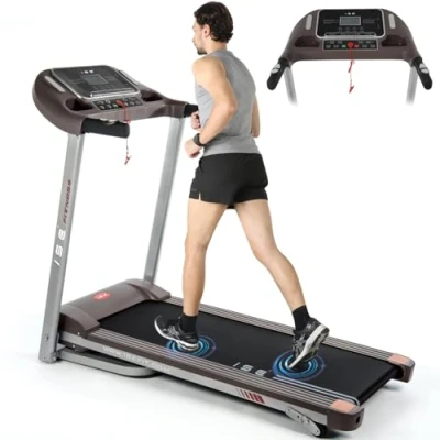 Imagen de ISE Cinta de Correr eléctrica, Pantalla LCD Multifuncional con 12 programas Ejercicio para el hogar/Oficina, Deporte Cardiovascular, silenciosa, 100kg máximo