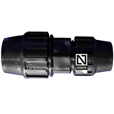 Imagen de Suinga MANGUITO ENLACE POLIETILENO reducido 63MM 50MM. Producto con certificado AENOR utilizado para unir tuberías PE 63 a 50 mm, uso fontanería, riego y obras