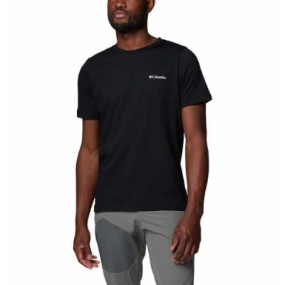 Imagen de Columbia Rapid RIDGE BACK Graphic TEE Camiseta estampada, Hombre, Talla: Small, Black/camp ico