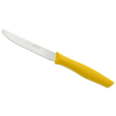 Imagen de Arcos Serie Nova Cuchillo Mesa Hoja Serrada de Acero Inoxidable 110 mm Mango Polipropileno Color Amarillo
