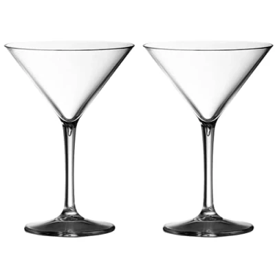 Imagen de Par de Martini Vasos cóctel hecho Irrompible POLICARBONATO ideal para celebraciones y algo A Little DIFERENTES EN UN Cristal Transparente Acabado