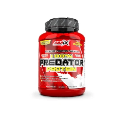 Imagen de AMIX, Proteínas para Aumentar Masa Muscular con Sabor Vainilla, Predator en Formato Bote de 1 Kg, Ayuda al Crecimiento Muscular, Libre Aspartamo, Ideal Batidos
