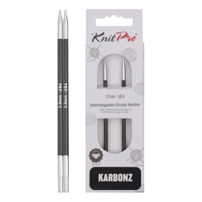 Imagen de Knit Pro KnitPro Karbonz (3.50mm) Puntas de Aguja Intercambiables Circulares Especiales 1 Unidad