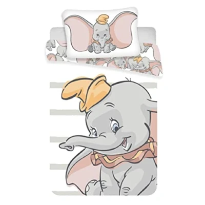 Imagen de Juego de ropa cama para bebés Dumbo, 2 piezas 100% algodón, tamaño: 100 x 135 cm, 40 60 certificado Öko Tex Standard