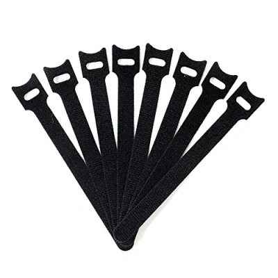 Imagen de 100 bridas de velcro nailon para cables, color negro