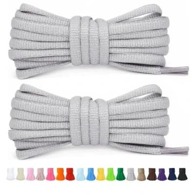 Imagen de Stepace 2 Pares de Cordones Redondos 60cm para Sneakers, Longitud 200cm 18 Colores, Zapatos Gris 120cm