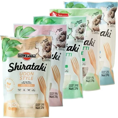 Imagen de Miyata Shirataki, Caja Mixta Con 5 Variedades Diferente De Fideos Harina Konjac, 1350 g