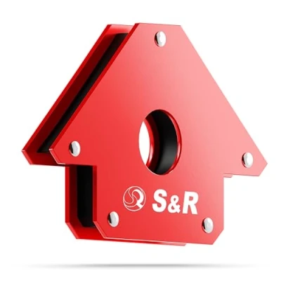 Imagen de S&amp;R Imán de Soldadura Escuadra magnética angúlar para soldar 45 / 90 135 (100 mm, 12kg fuerza/lado)