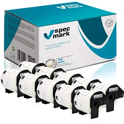 Imagen de specmark 10 rollos de etiquetas individuales compatibles con Brother DK 11209, 62 mm x 29 mm, 800 unidades para todas las impresoras QL: QL 570 700