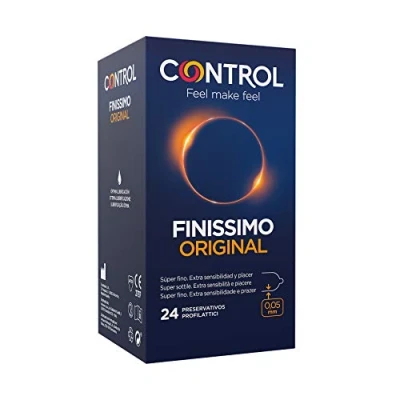 Imagen de Control Preservativos Finissimo Original. Caja de 24 Condones Súper Finos, Extra Sensibilidad, Lubricados, Sexo Seguro. Disfruta unos con Ajuste Perfecto para una Relación Segura.