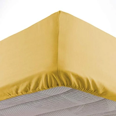 Imagen de Douceur d&#039;Intérieur Oscar Sábana Bajera, de Microfibra Lisa, para Cama Matrimonio, 100% poliéster, 140 x 190 cm, Miel
