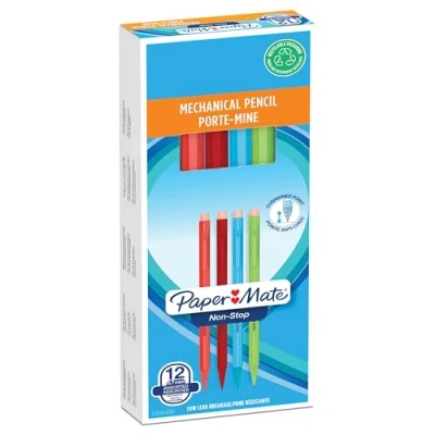 Imagen de Paper Mate Non Stop Portaminas, 0,7 mm, HB del n.º 2, Caja de 12, Cuerpo Disponible en Colores Fluorescentes Surtidos