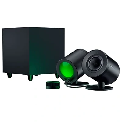 Imagen de Razer Nommo V2 Pro Altavoces Gaming de Rango Completo 2.1 para PC con Subwoofer Inalámbrico (Diafragmas Gama Completa 3 pulgadas Correctores Fase Aluminio, THX Spatial Audio) Negro