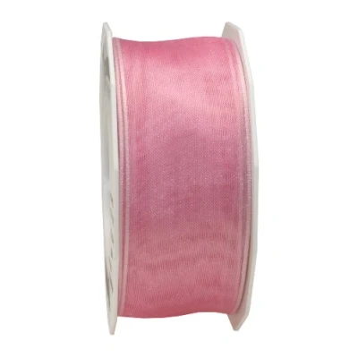 Imagen de Präsent Cinta de Organza con Borde Alambre, Poliéster, Naranja, 40mm 25m, 25