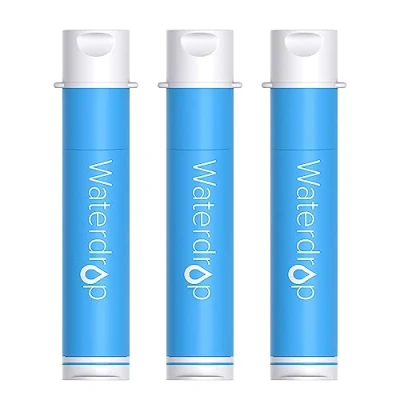 Imagen de Waterdrop Filtro de agua para camping, sistema filtración 0.01 micras, paquete 3 filtros potable al aire libre, purificador emergencia, senderismo, viajes