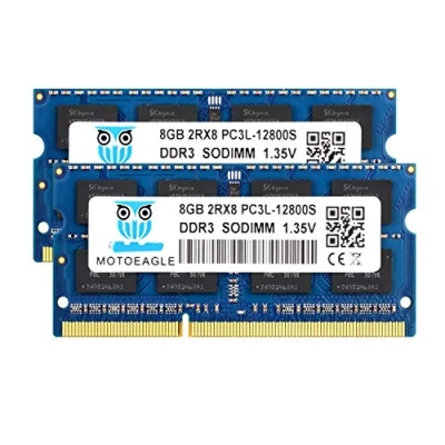 Imagen de DDR3L 1600MHz PC3 12800 16GB Kit (2x8GB) Unbuffered Non ECC 1.35V CL11 2Rx8 Dual Rank 204 Pin SODIMM Portatil Memoria Principal Module Upgrade
