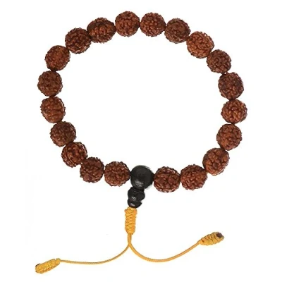 Imagen de BUDDHAFIGUREN Mano Mala Pulsera budista con semillas de rudraksha 10 mm
