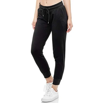 Imagen de Smith &amp; Solo Pantalones de chándal para mujer deporte algodón Slim Fit largos entrenamiento cintura alta correr modernos Negro S